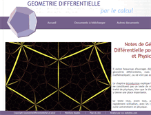 Tablet Screenshot of geometrie-differentielle-par-le-calcul.com